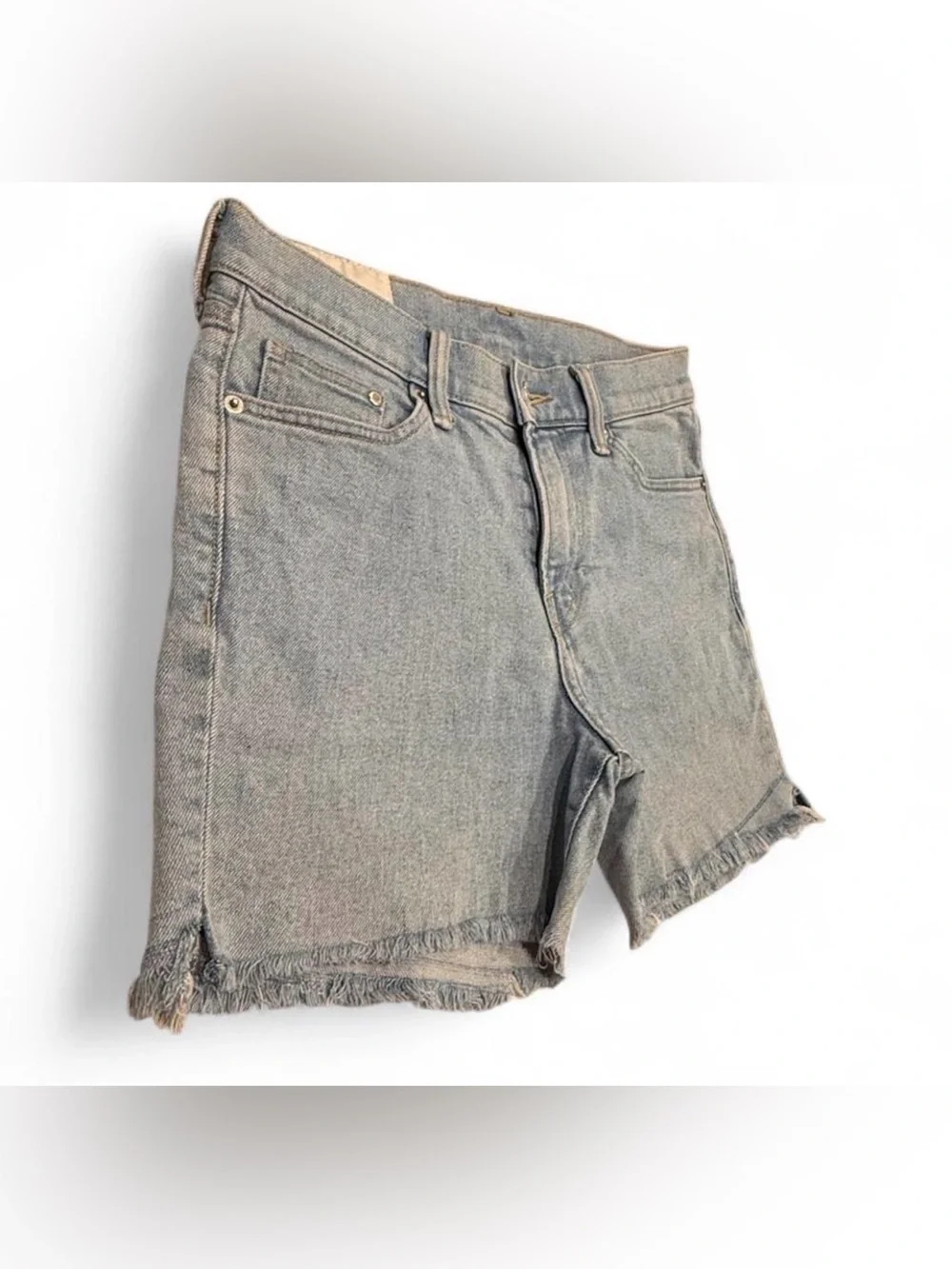 H&M Light Wash Frayed Hem Denim Shorts